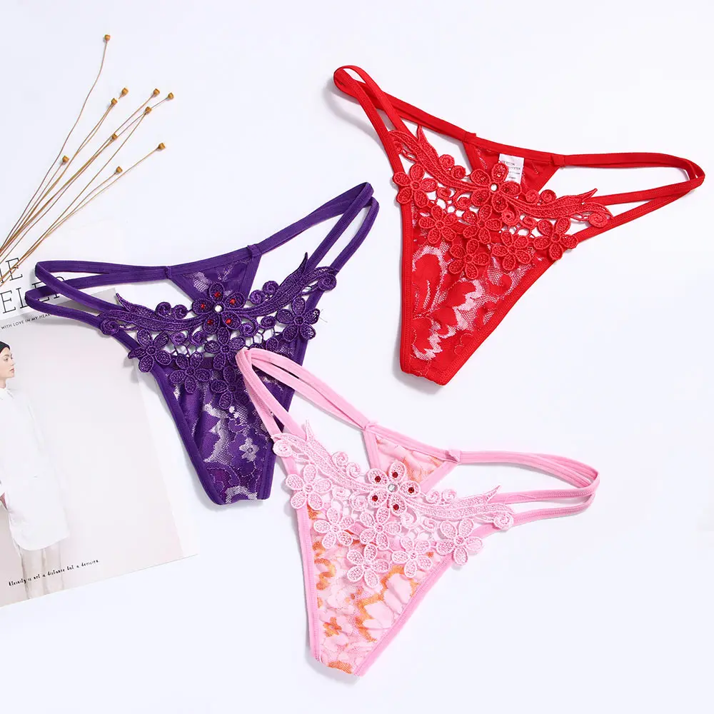 1 Pcs Ladies Clothing Accessories Sexy Lace Briefs Lingerie V-string G-string Thongs Panties Underwear