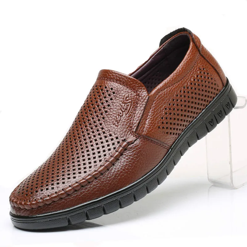 Мужская повседневная обувь из натуральной кожи; люксовый бренд; коллекция года; мужские лоферы; мокасины; дышащая обувь; слипоны; Цвет Черный; обувь для вождения