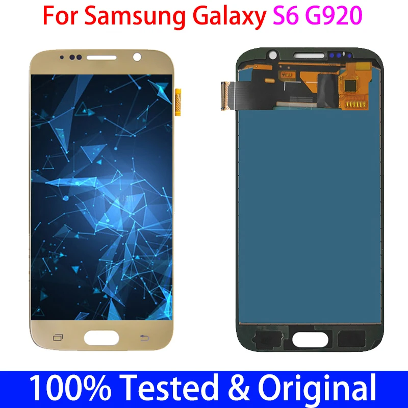 Оригинальный экран 100% протестированный 5 1 ''S6 SUPER AMOLED для Samsung Galaxy S6 G920 G920F