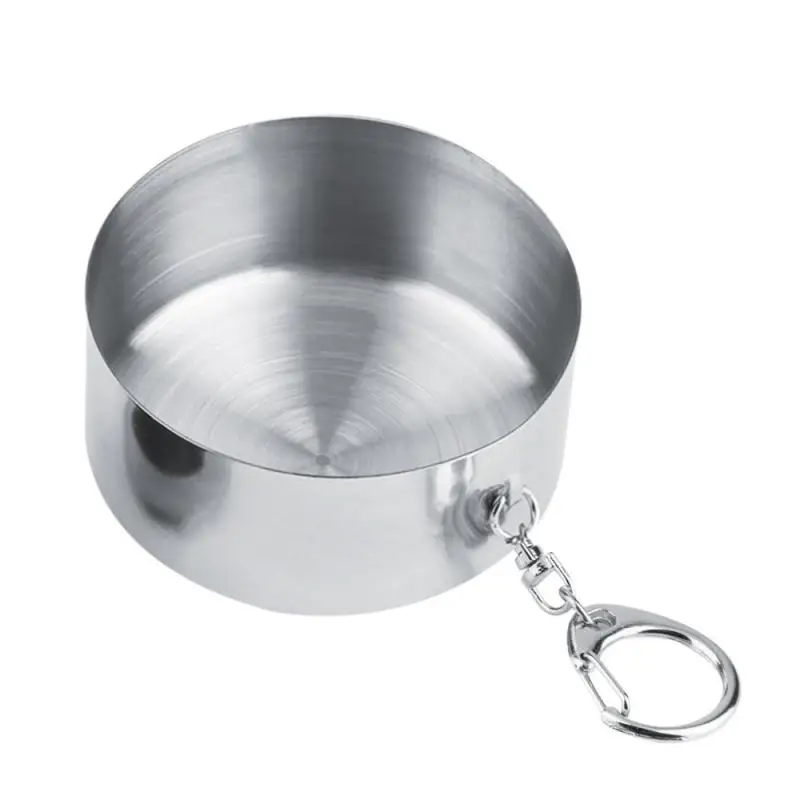 Portable Retractable Telescopic Collapsible Cups Stainless Steel Folding Cup With Keychain Outdoor Water Drink Cup With Lid 1Pcs folding cup