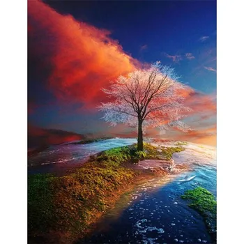 

DIY Color Tree Scenery Painting By Numbers Kit Oil Art Picture Modern Wall Art Canvas Painting Unique Gift Home Decor 40x50cm