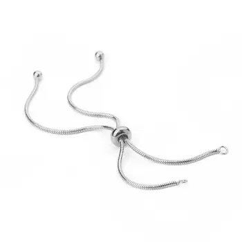 

DoreenBeads 304 Stainless Steel Adjustable Slider/Slide Extender Chain For Handmade DIY Making Jewelry Bracelet Findings, 1Piece