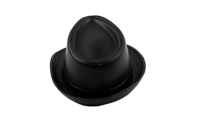 Осень зима PU Fedora шляпа для мужчин и женщин Имитация кожи Топ фетр джаз шляпы Крестный отец шляпы сомбреро джентльмен шляпа Sombrer