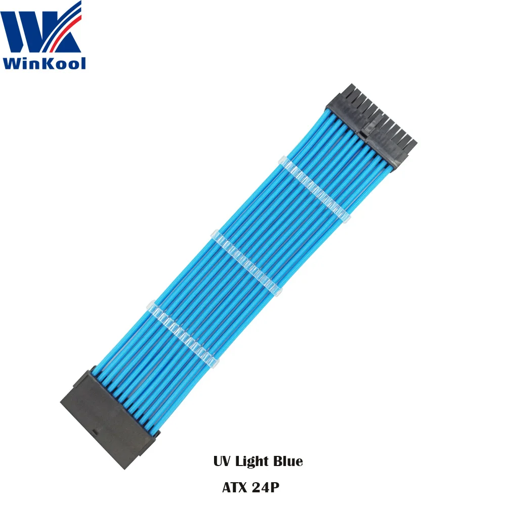 WinKool ATX 24P Extension Cable UV Light Blue