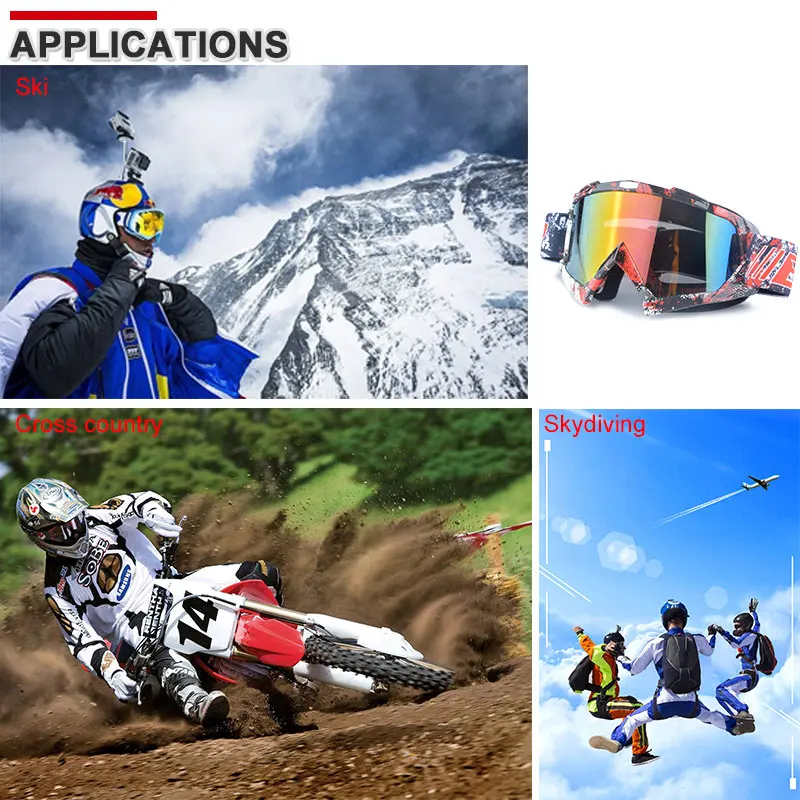 Мотоцикл мото очки для MX очки ATV внедорожных грязи велосипед пылезащитные гоночные очки анти ветер очки шлемы Лыжный мотоцикл
