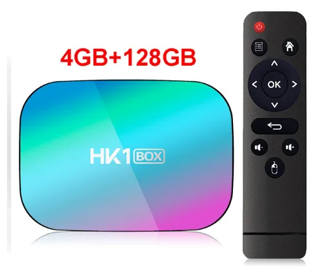 HK1 коробка Android 9,0 Смарт ТВ коробка AmlogicS905X3 телеприставка 4 ГБ 32 ГБ 64 Гб 128 ГБ 2,4G/5G AC Wifi 1000M BT4.0 4k медиаплеер Hk1Box - Цвет: 4G128G