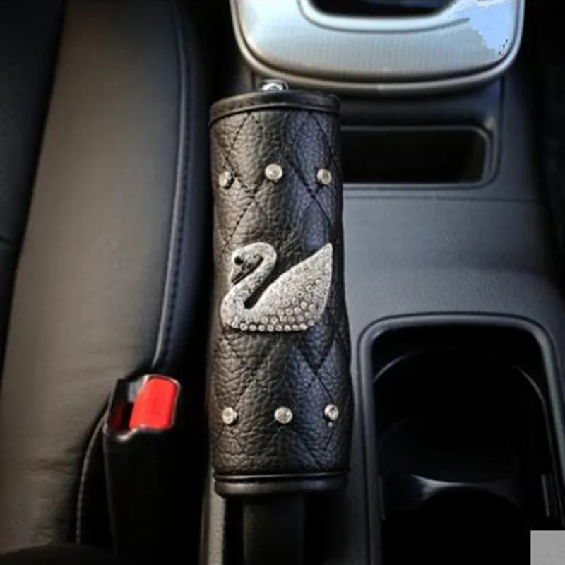 Handbrake grips Горячая Алмазный венец Стразы автомобильные аксессуары набор крышка переключения передач рукоятки ручного тормоза sealt ремень крышка универсальный - Название цвета: Handbrake grips