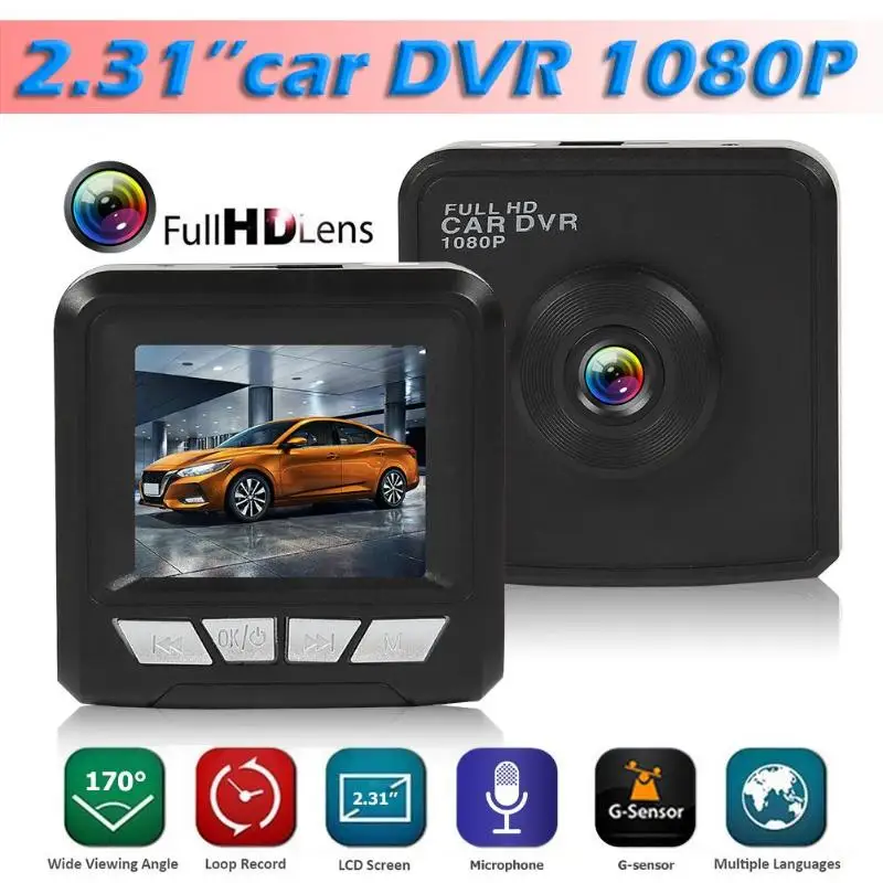 V8 FHD 1080p Автомобильный видеорегистратор Камера 2,31 дюйма 170 градусов объектив g-сенсор камера