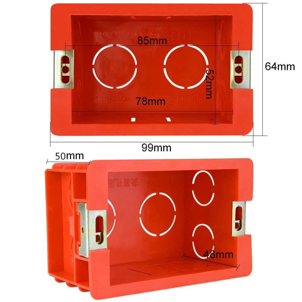 Стандартный настенный переключатель Монтажная коробка Регулируемый 118 Тип внутренняя кассета Монтажная коробка розетка коробка 99 мм* 64 мм* 50 мм легко Установка