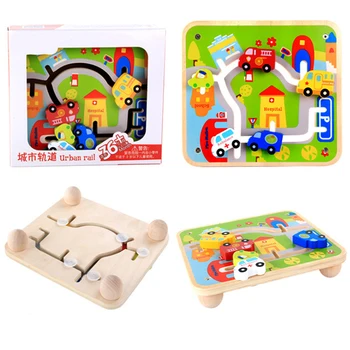 

Cars Building Blocks Early Education Baby kids Toys Wooden Track Cartoon Building Block City Childhood Educational Toys