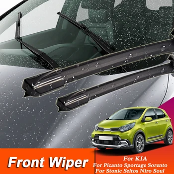

2pcs Car Wiper Blade Windscreen Wipers For KIA Picanto Sportage Sorento Stonic Seltos Niro SoulWindshield Rubber Wiper Accessory