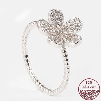 

Twist twist rope women's micro diamond ring leaf grass four-leaf grass combination ring gold-plated jewelry wholesale station