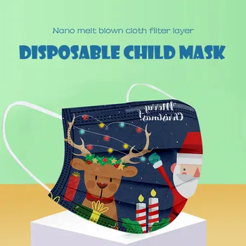 

30pcs Disposable Christmas Printed Mouth 3 Layer Non-woven Fabric Mouth Cover Ear Hook Mouth Large Stock Send Fast Dropshipping