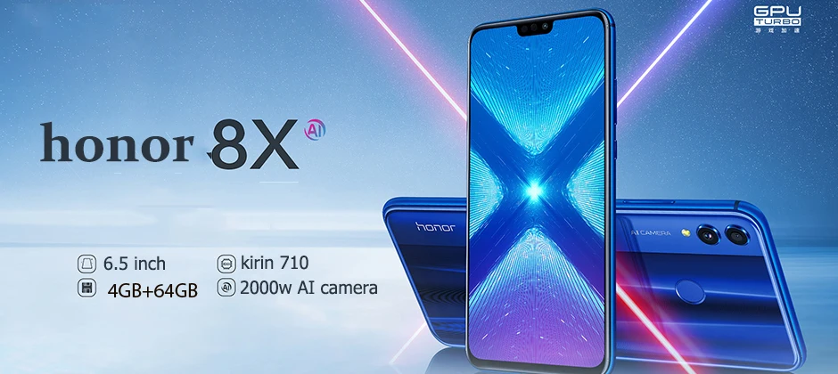 Global ROM Honor 8X 4GB 64GB Smartphone not 8 model Octa Core 6.5'' Full Screen Kirin 980 3750mAh  20MP Camera Multiple Langue 32