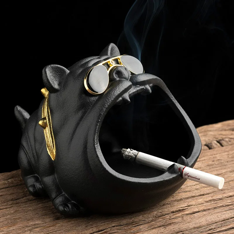 

Ceramic Dog Ashtray large Prevent Wind and Dust Small Change Storage Cute Animal Ashtray Vintage Home Decor