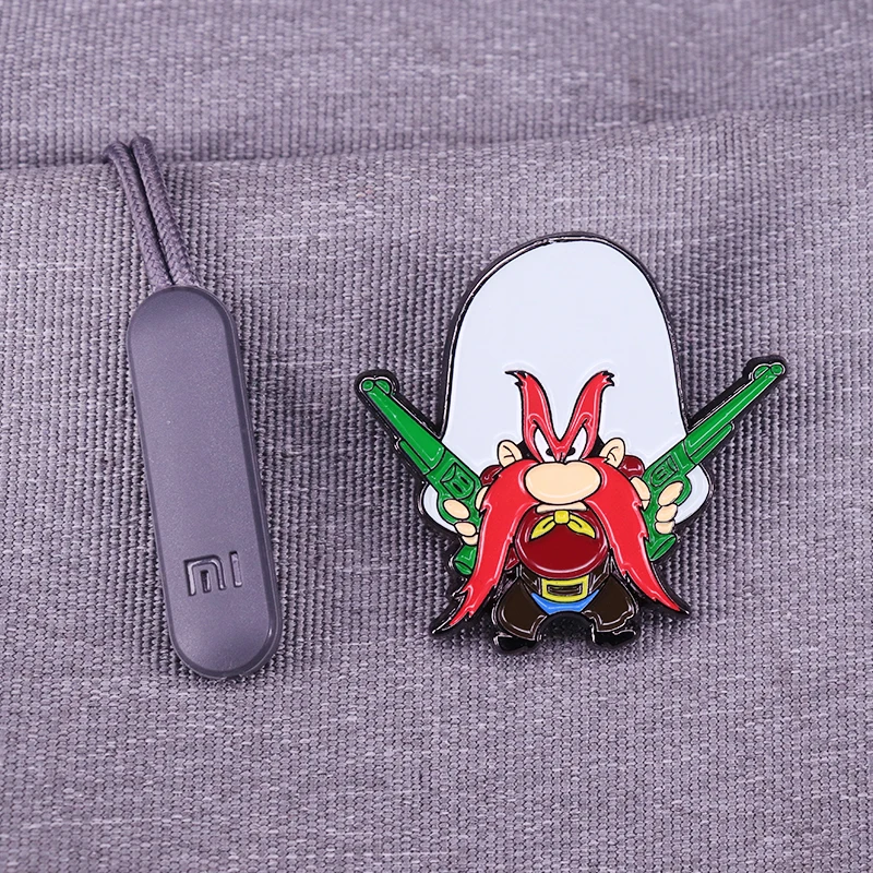 Эмаль Yosemite Sam, булавка Looney Tunes, персонаж мультфильма, ретро, memorabilia