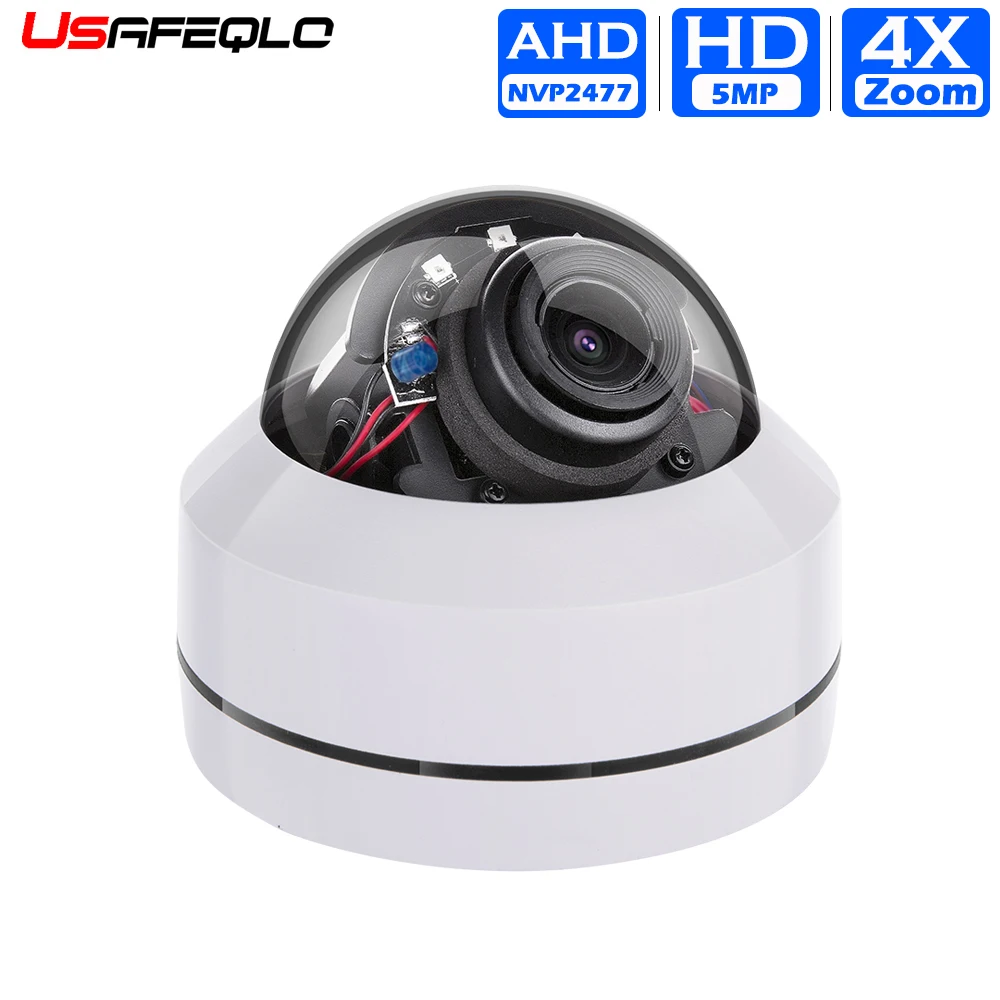 

USAFEQLO Security Dome Camera 5MP Super AHD 2.8-12mm Varifocal Lens 65ft IR Day/Night Outdoor Waterproof