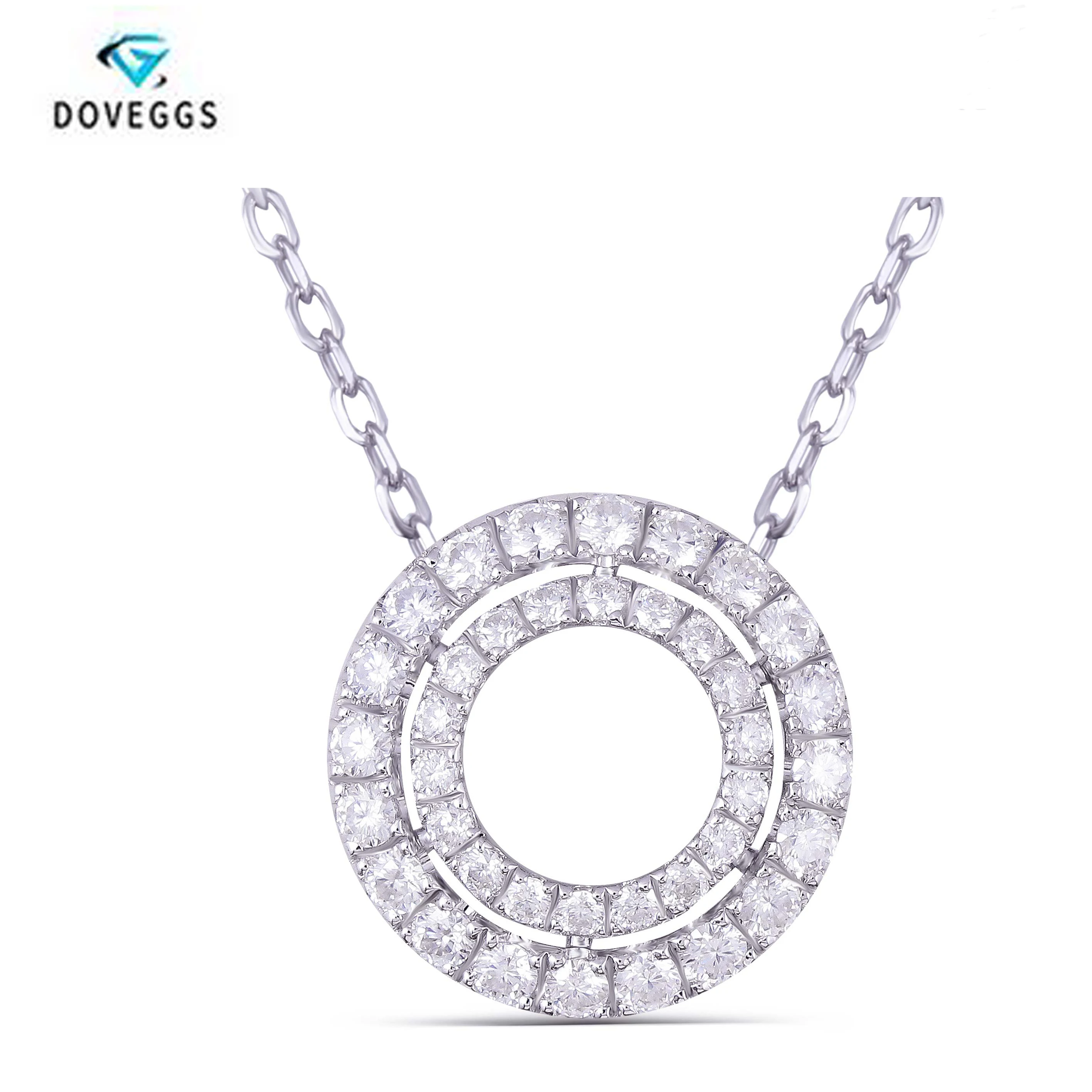 DovEggs стерлингового серебра 925 EF цвет Moissanite алмазный кулон ожерелье для женщин подарок для помолвки