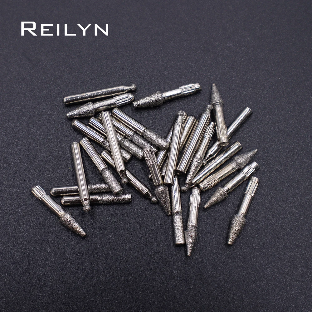 Freeshipping 10pcs #120 Small Grinding Points for Pet Nails Grinding Bits Manicure Polishing Bits Diamond Grinding Bits for Nail 10pcs 150 short shank pet nails polishing bits emery grinding burr 3x10mm abrasive bits nails grinding point manicure polishing