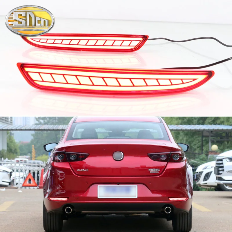 

2PCS Rear Fog Lamp For Mazda 3 Mazda3 Axela 2019 2020 Car LED Rear Bumper Brake Light Dynamic Turn Signal Light Reflector