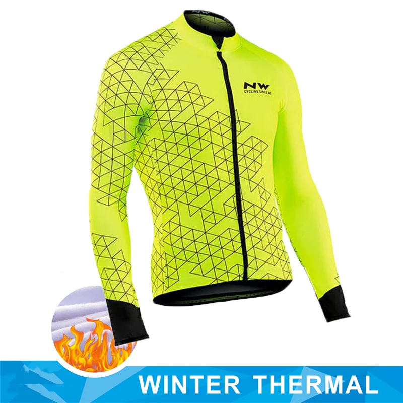 

NW 2019 Pro team Men Cycling Jackets Winter Thermal Fleece Jersey Bicycle Cycling Warm MTB Bike Clothing Jacket northwave