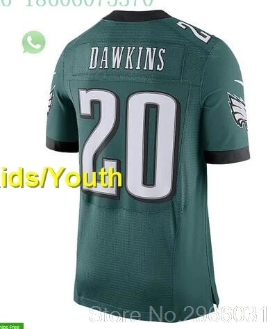 Philadelphia A+++ качество Brian Dawkins 20 86 Zach Ertz Alshon Jeffery 17 Nick Foles 9 Jason Kelce Eagles jersey - Цвет: for kids youth