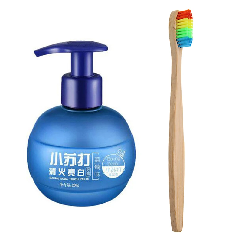 Blueberry1brush Волшебная газированная отбеливающая зубная паста, отбеливание зубов, гигиена, уход за полостью рта, маракуйя, борьба с кровотечением, десны, зубная паста, голубая - Цвет: Blueberry1brush