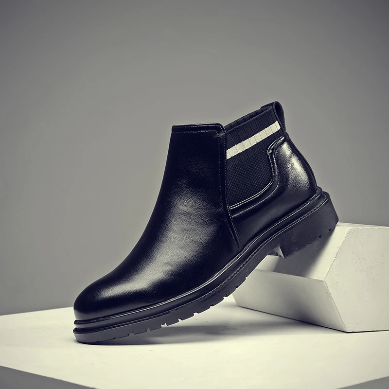 Yomior Italian Autumn Winter High Quality Genuine Leather Chelsea Boots Men Ankle Boots Male Fashion Dress Shoes Bottine Homme