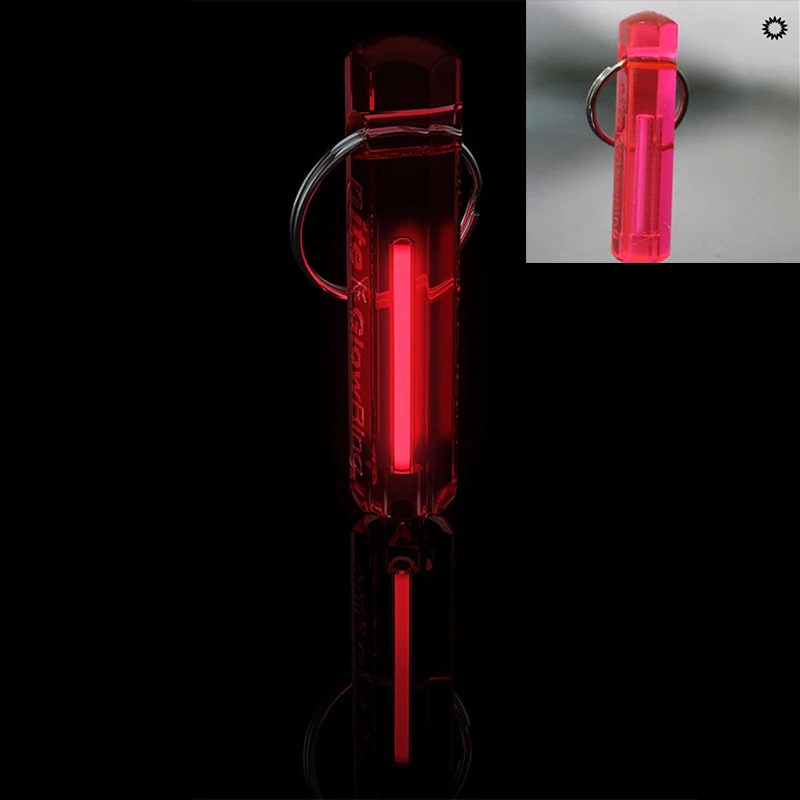 Автоматический светильник с тритиевым газом, брелок для ключей, светящийся спасательный аварийный светильник s для безопасности и выживания на открытом воздухе - Цвет: red shell