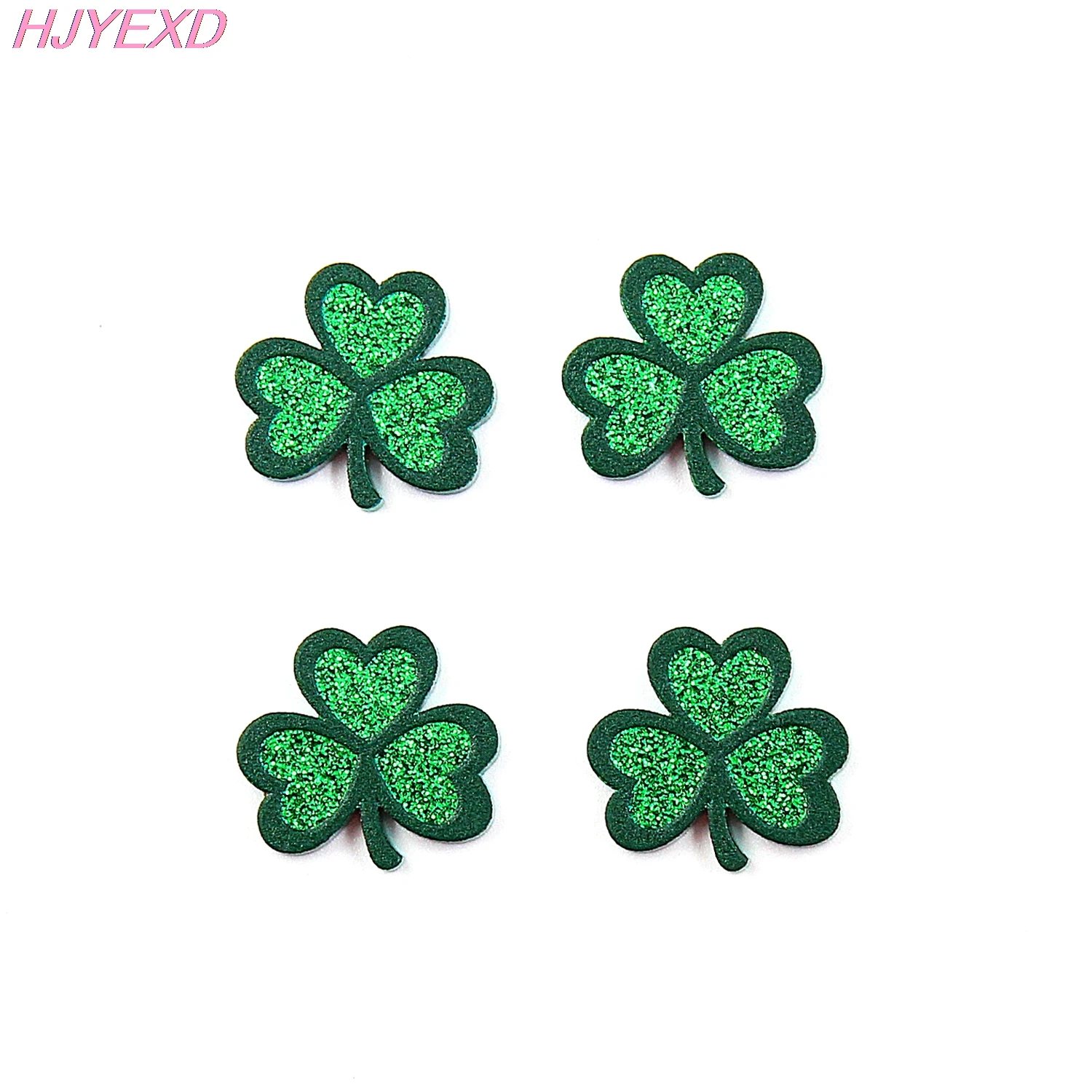 (1pair) ST069- Four Leaf Clover Stud Earrings UV Print Green Glitter Cute Acrylic | Украшения и аксессуары
