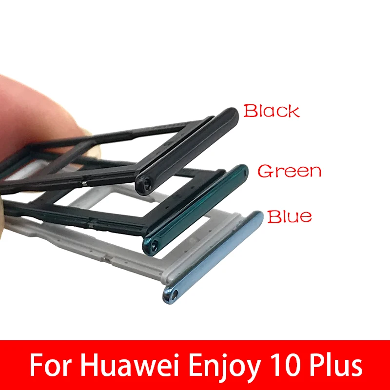 Лоток для sim-карты адаптер держателя слота аксессуары для huawei Enjoy 10 plus sim-карта синий черный зеленый