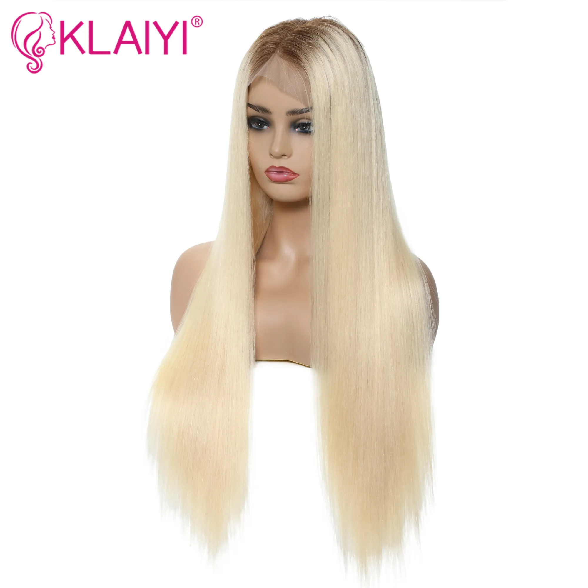Klaiyi волосы T4/613 прямые 13X4 человеческие парики 12 22 &quotremy Волосы Омбре блонд цвет