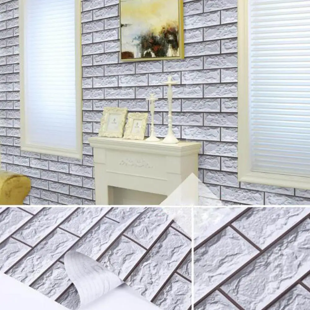 25 узоров 3D кирпичные обои самоклеющиеся каменные кирпичные обои водонепроницаемые декоративные настенные Стикеры для гостиной спальни - Цвет: 09