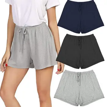 

Casual Bow Hight Waist Indoor Shorts Women Solid Soft Loose Chamber Slim Shorts Female Sport Summer Beach Hot Short Pants New