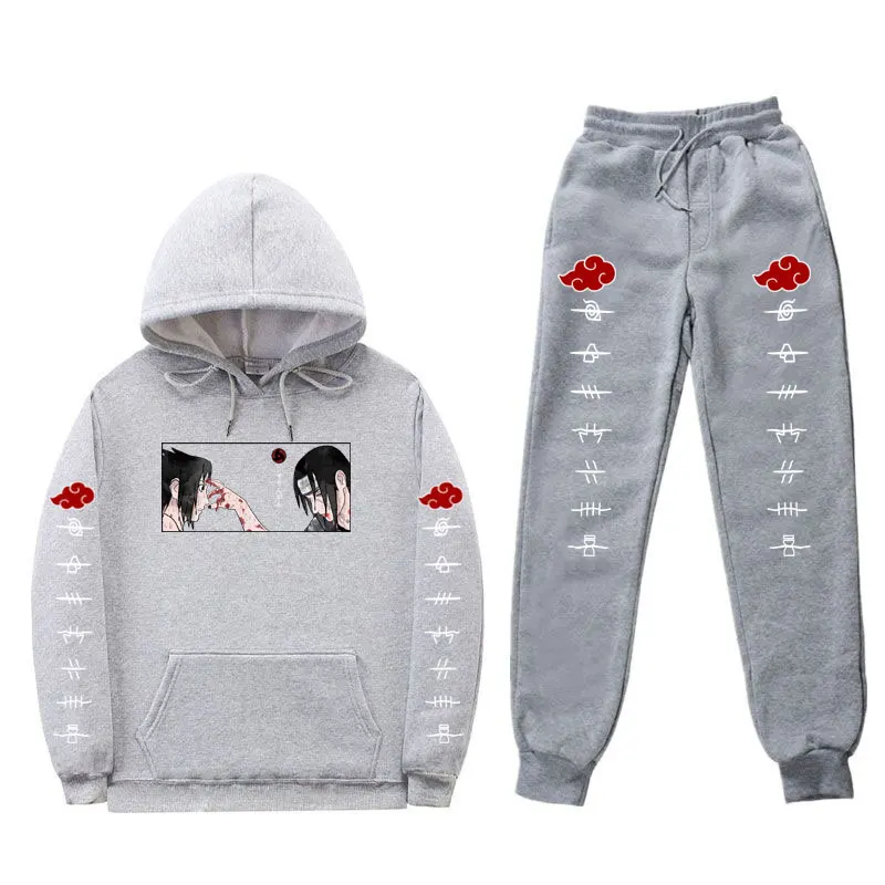 Аниме Наруто Itachi Uchiha sasuke мужские комплекты из 2 предметов спортивный костюм для