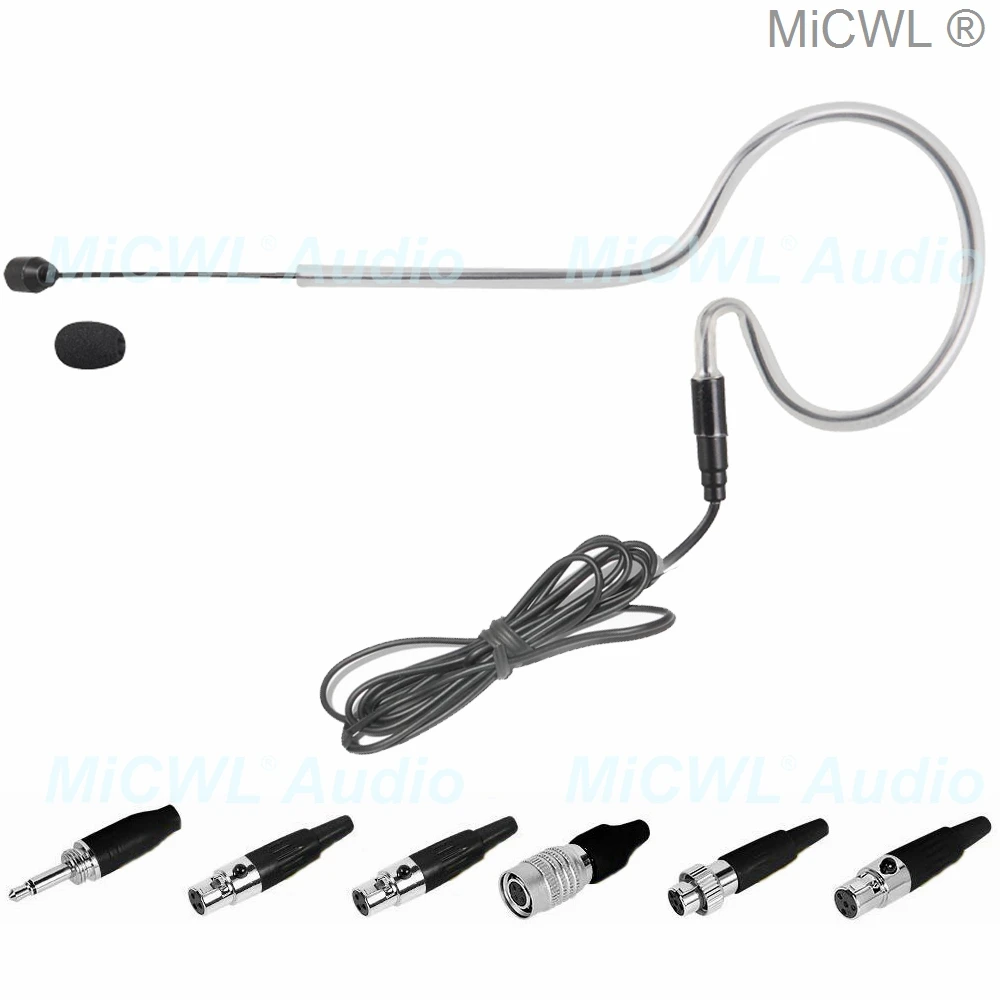 Micwl Audio Earset Auricolare Microfono Per Sennheiser G3 G4 Shure Ulx Ur Audio-Technica Atw Akg Mipro Act 3.5Mm Nero