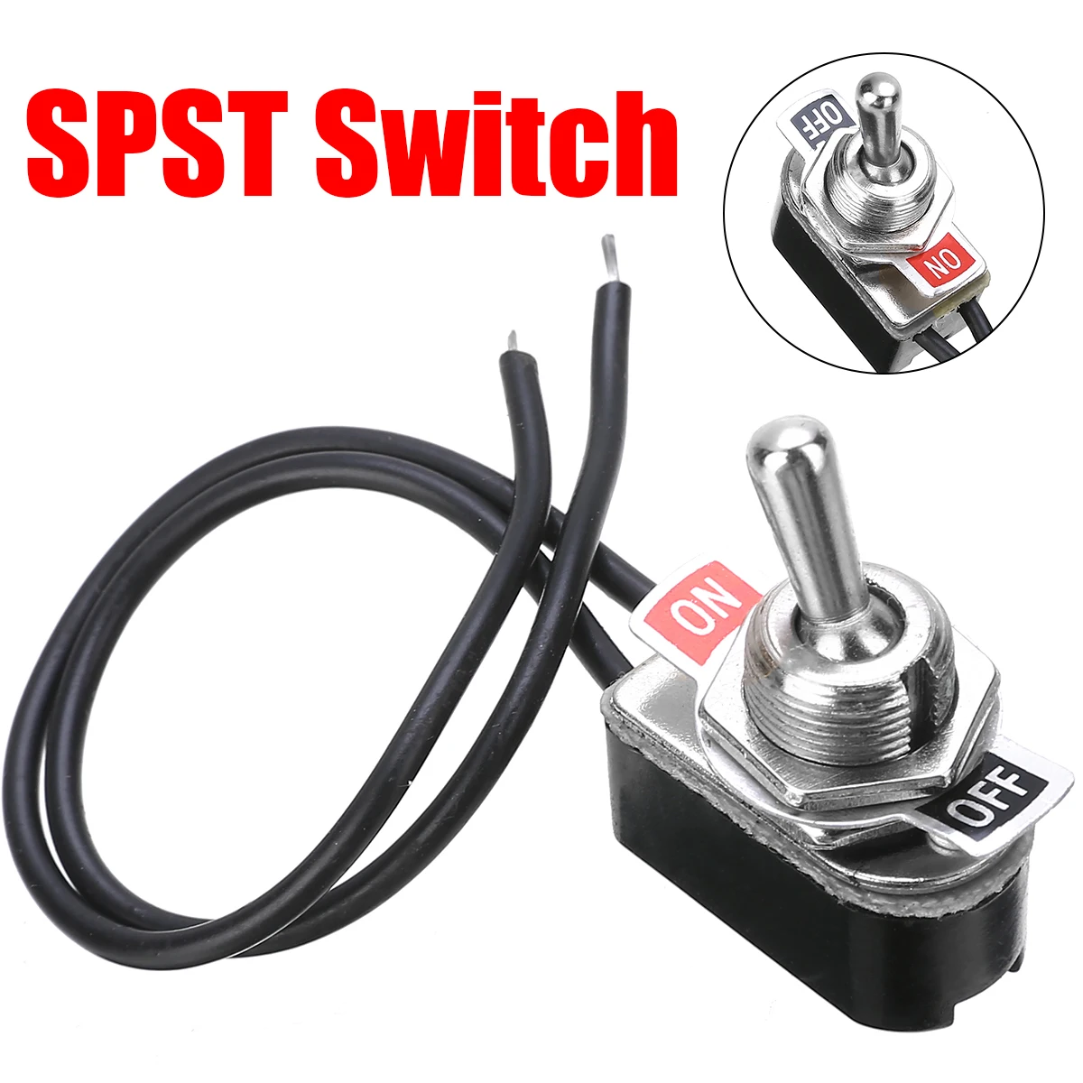 

1PC KNS-1 6A 250V AC On-Off Prewired Standard Toggle Switch SPST Contacts Switch with Wire High Quality