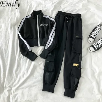 

Spring Women's High Waist Cargo Pants 2020 Winter FUR Sports Loose Pants Harajuku BF Velvet Cargo Pants Elastics Trousers