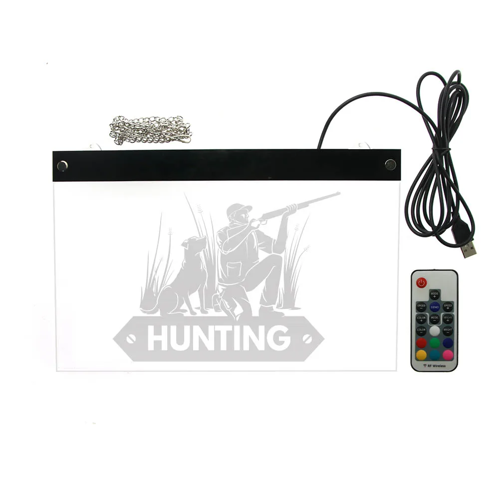 Светодиодная неоновая вывеска Hunter многоцветный настенный светильник для охоты