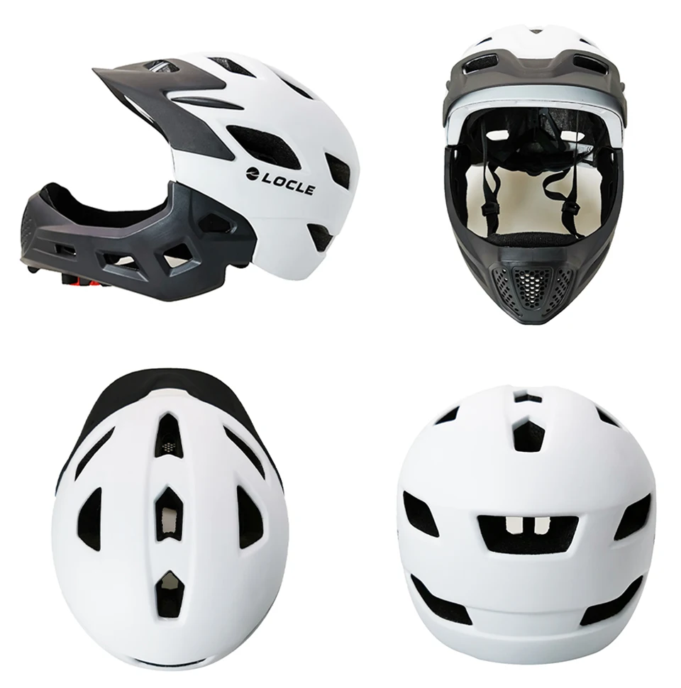 LOCLE мальчики девочки дети Велоспорт высококачественный шлем рот guard горный MTB DH велосипед шлем и велосипедный шлем 50-57 см