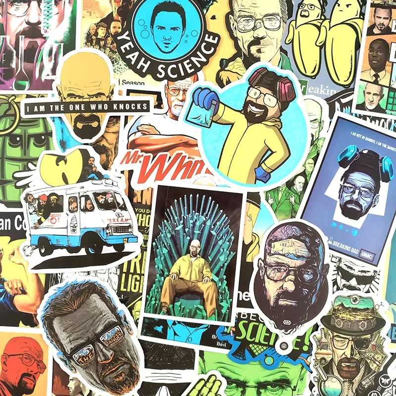 50 шт./компл. США драма Breaking Bad наклейки граффити наклейки для холодильника мотоцикл самокаты велосипеды образовательные игрушечные мобильные телефоны наклейки для автомобиля