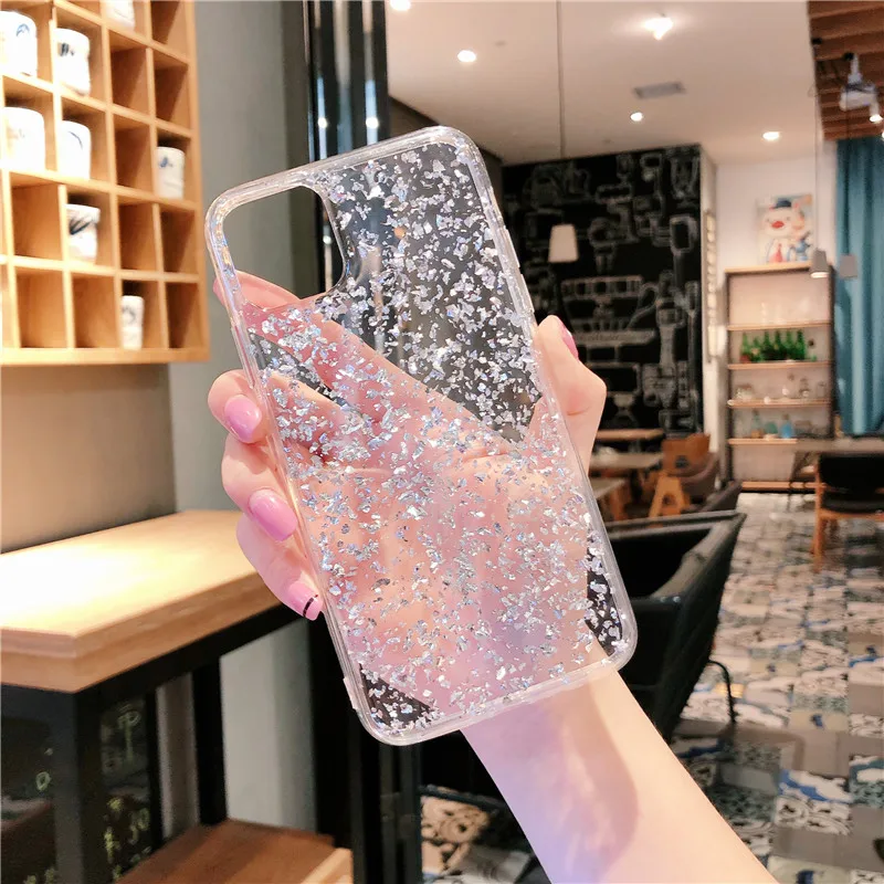 Золотой фольгированный чехол с блестками для iphone 11 pro max 6 6S 7 8 Plus, разноцветный чехол для iphone X XS XR XS Max, чехол для телефона s
