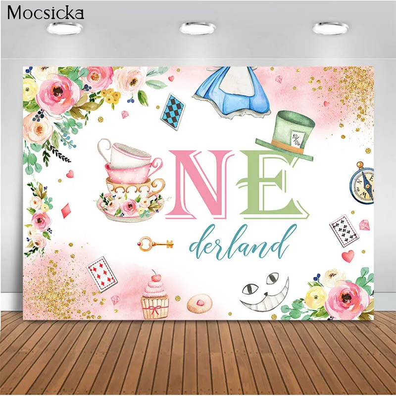 Mocsicka1-й День Рождения фотография фон Алиса в стране чудес Декор реквизит