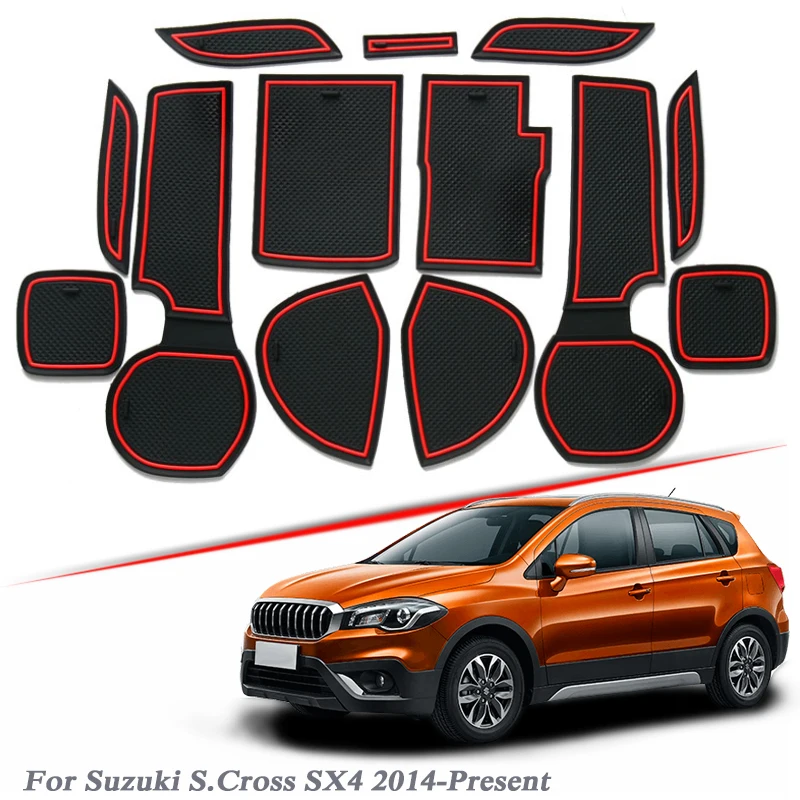 18 шт. автомобильный Стайлинг слот для ворот коврик Suzuki S.Cross SX4 2014-2020 силикагель