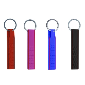 

RYHX Designer Hot Black Soft Eco-friendly Honycomb Silicone Key Chain Metal Key Holder Keyring Family Present for Man and Woman