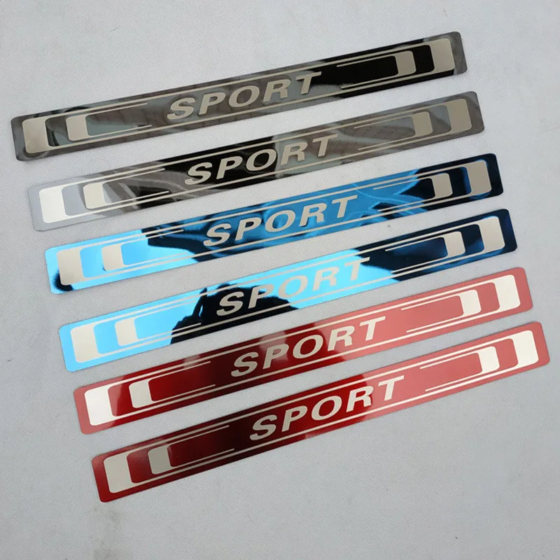 2 шт. ультратонкая Накладка на порог автомобиля из нержавеющей