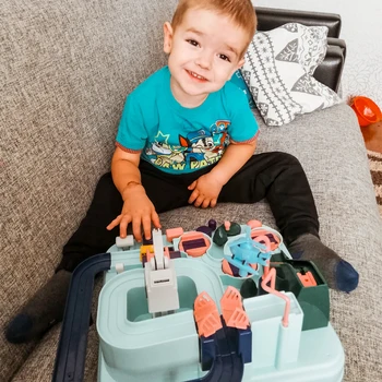 

Toy Car Breakthrough Adventure Puzzle Children's Intellectual Toy Track Game Macaron Color Table Games Boy and Girl Puzzle Toys