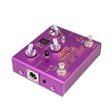 Joyo pedal de efeito vocal, pedal de efeito de voz 9, harmonia reverb com efeito 48v phantom power aux em suporte, fone de ouvido, saída de voz pedal