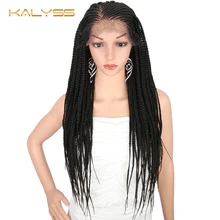 Kalyss 28 дюймов 13x6 оплетка парик синтетические Синтетические волосы на кружеве парик для черных Для женщин 613 блонд парики плетеные для Косплэй парики для Для женщин