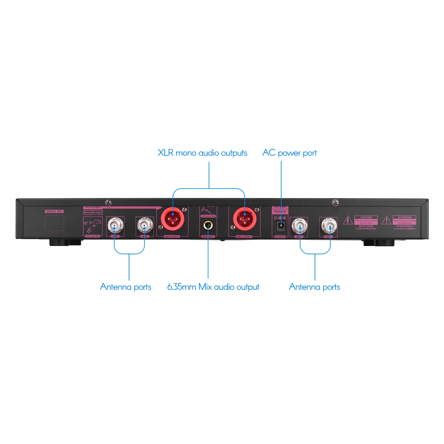 PAB U Q2000 многофункциональная al 100 Channel UHF Беспроводная микрофонная система истинное